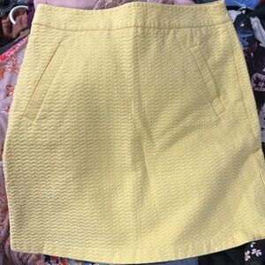 The Limited Yellow Textured A-line Mini Skirt